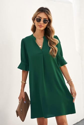 Ruffle Sleeve Shift Dress