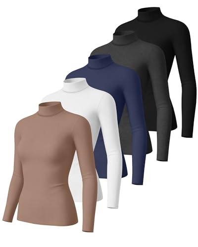 5-Pack Turtleneck Base Layer Tops