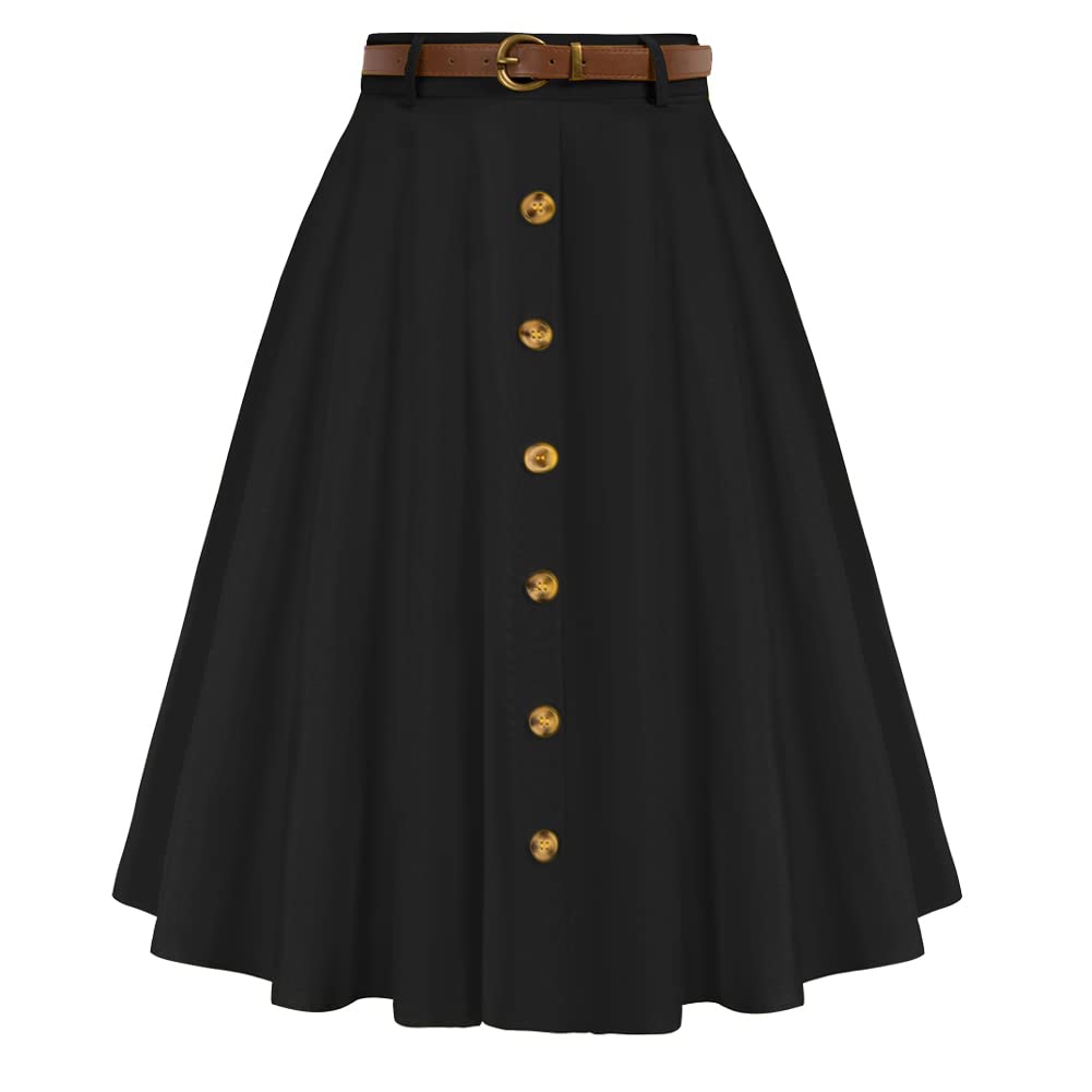Vintage A-Line Midi Skirt