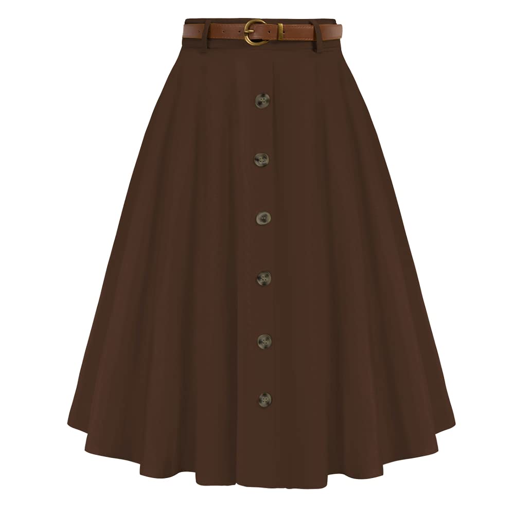 Vintage A-Line Midi Skirt