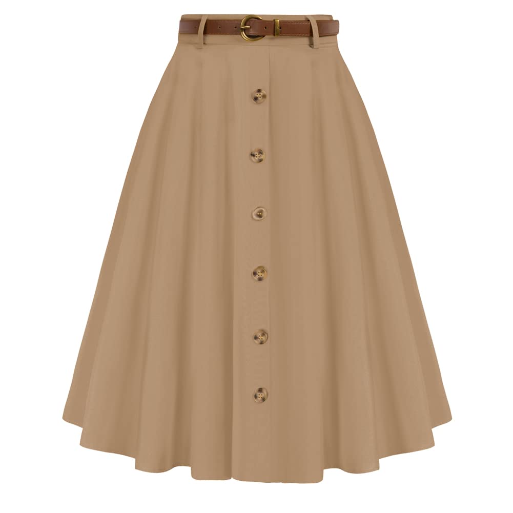 Vintage A-Line Midi Skirt