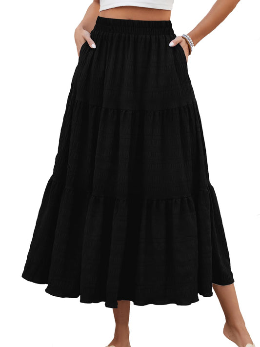 Tiered Flowy Maxi Skirt