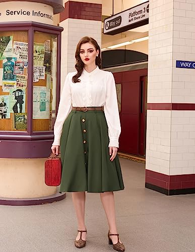 Vintage A-Line Midi Skirt