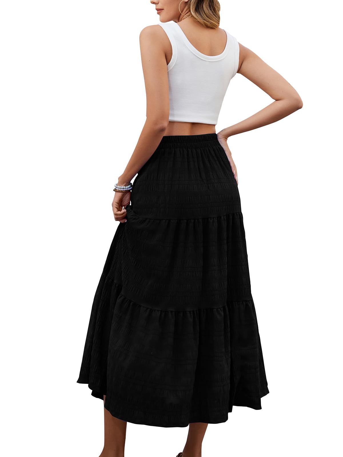 Tiered Flowy Maxi Skirt