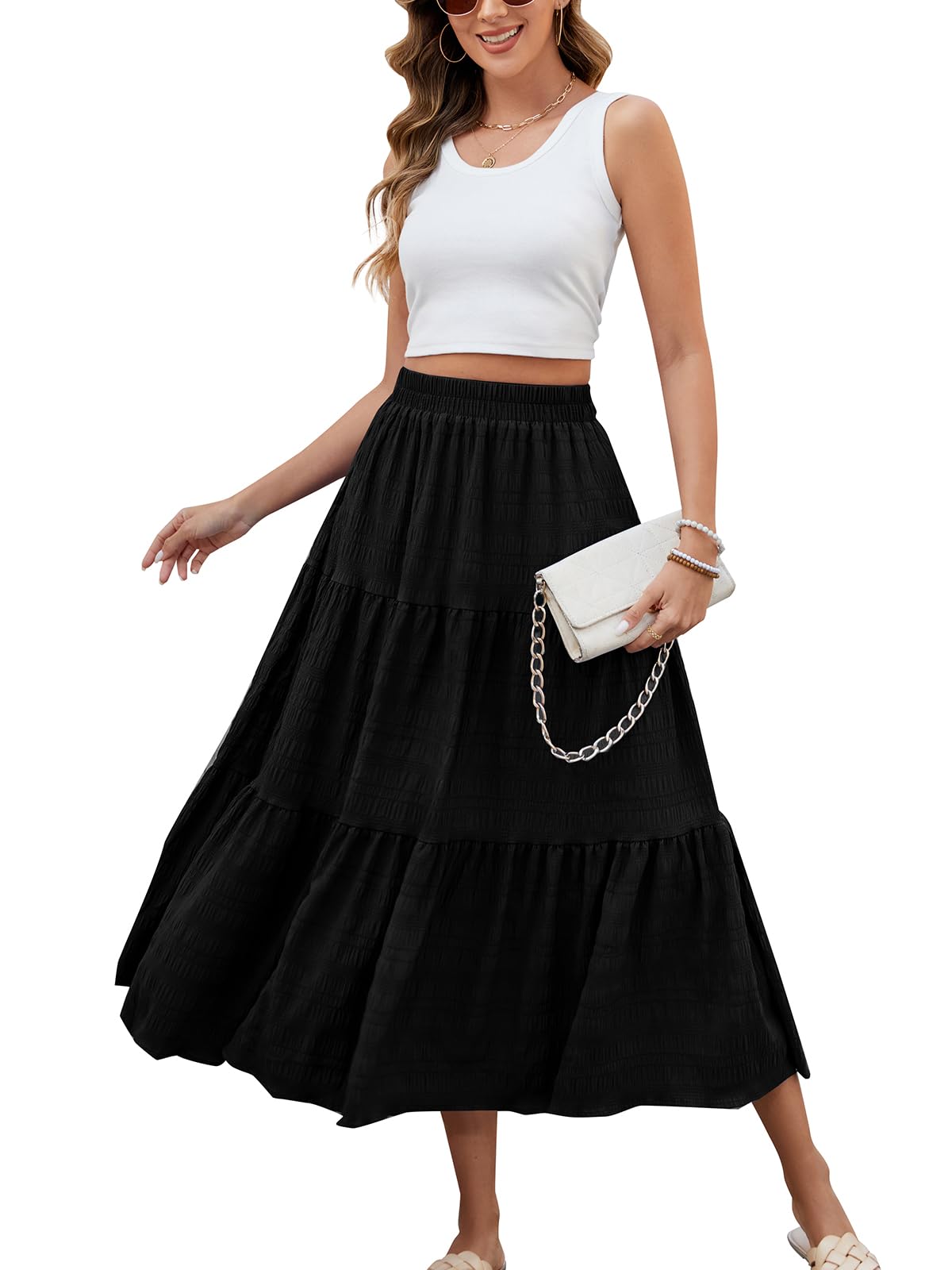 Tiered Flowy Maxi Skirt