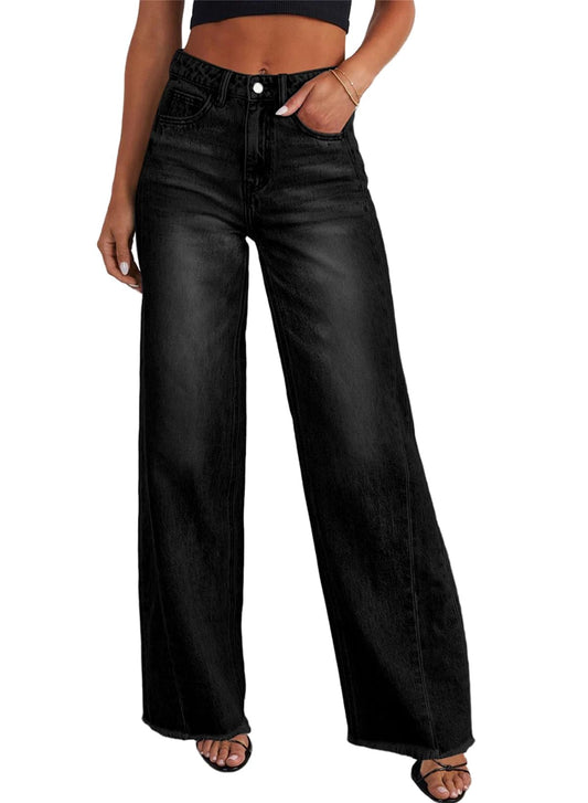 Raw Hem Stretch Denim Pants
