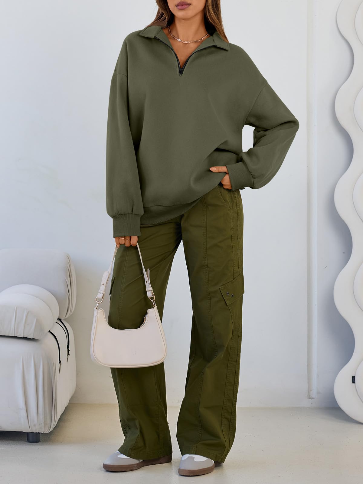 Oversized Half Zip Sweatshirt