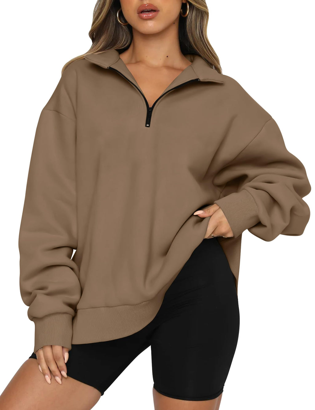 Oversized Half Zip Sweatshirt