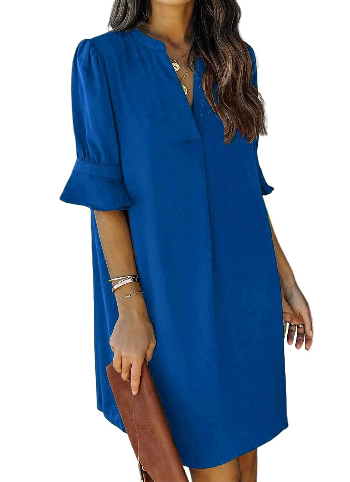 Ruffle Sleeve Shift Dress