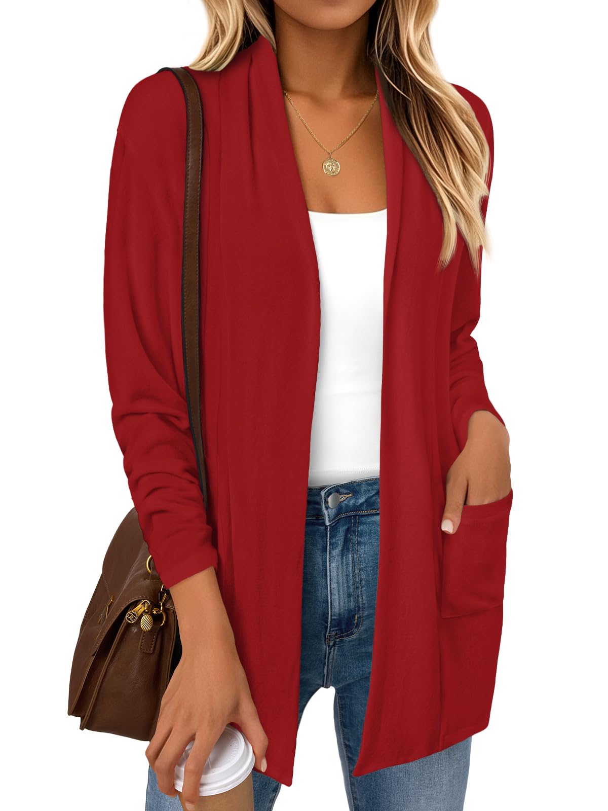 Lightweight Open Front Cardigan