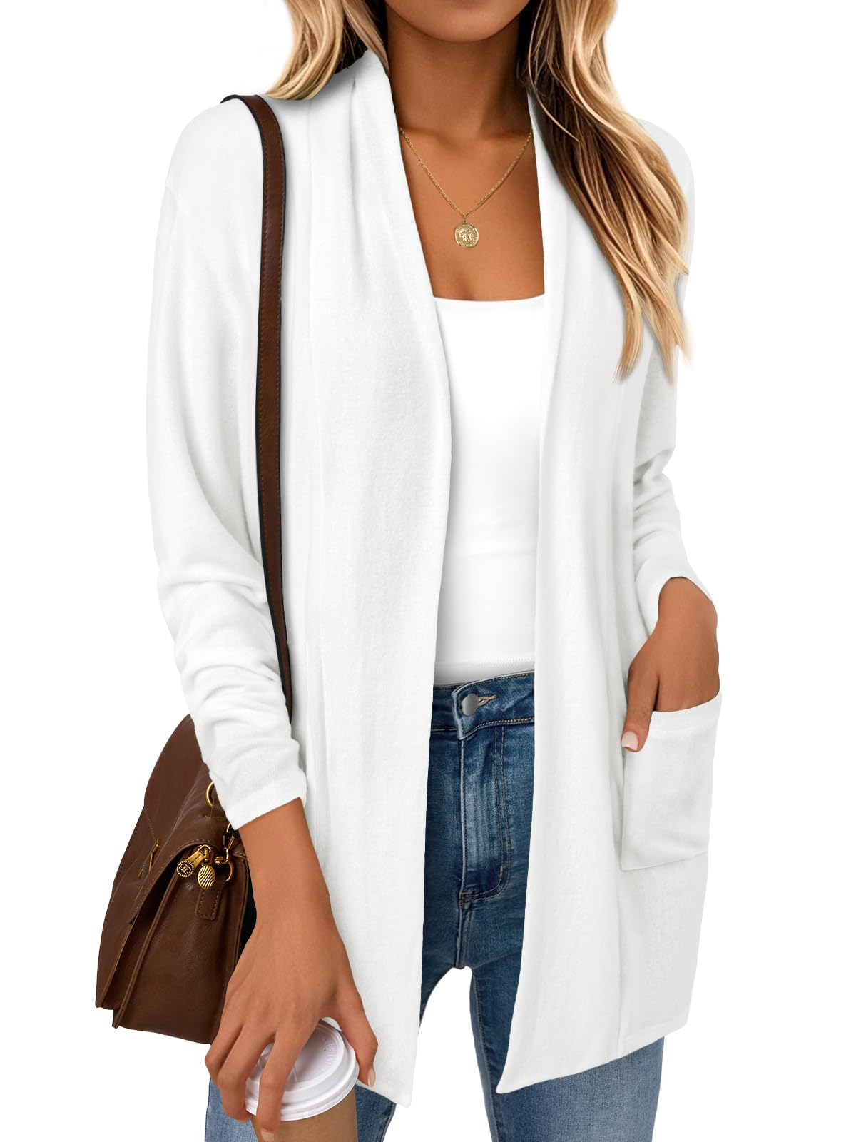 Lightweight Open Front Cardigan