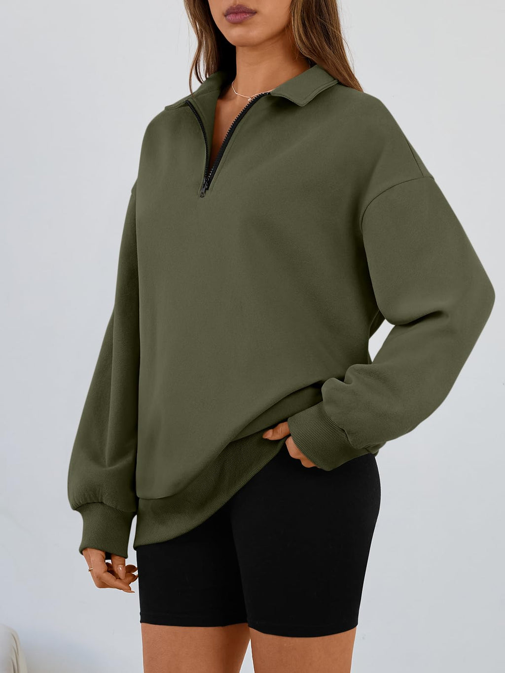 Oversized Half Zip Sweatshirt