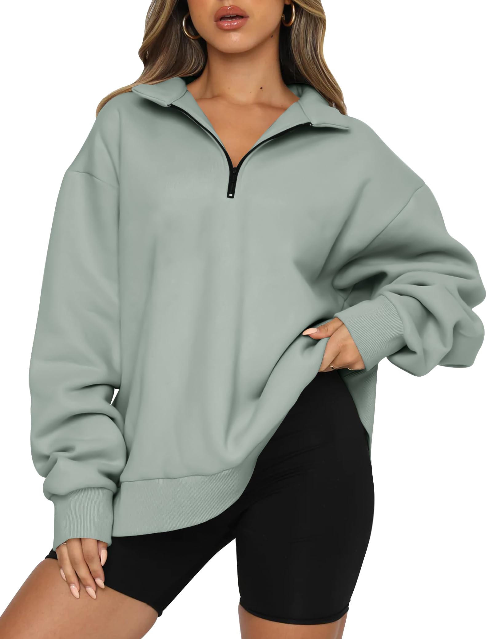 Oversized Half Zip Sweatshirt