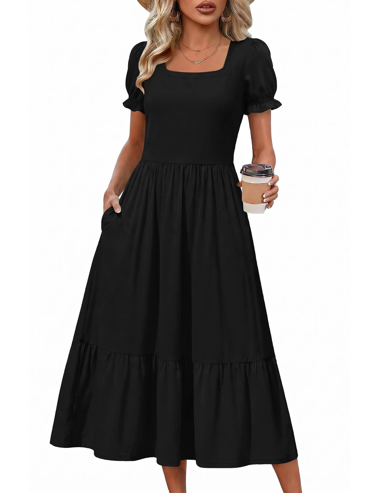 Tiered Flowy Midi Dress