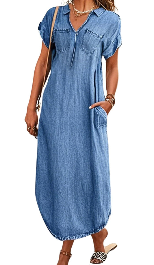 Denim Shirt Tunic Dress