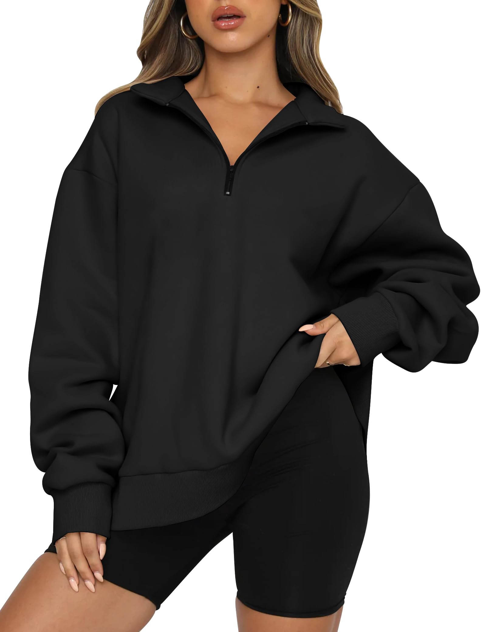 Oversized Half Zip Sweatshirt