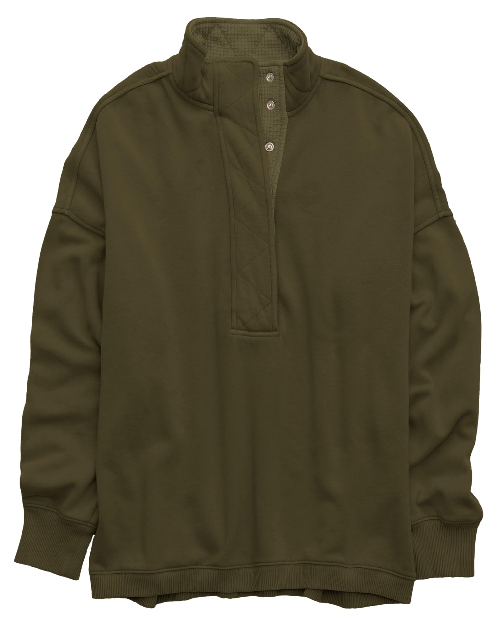 Oversized Henley Sweatshirt