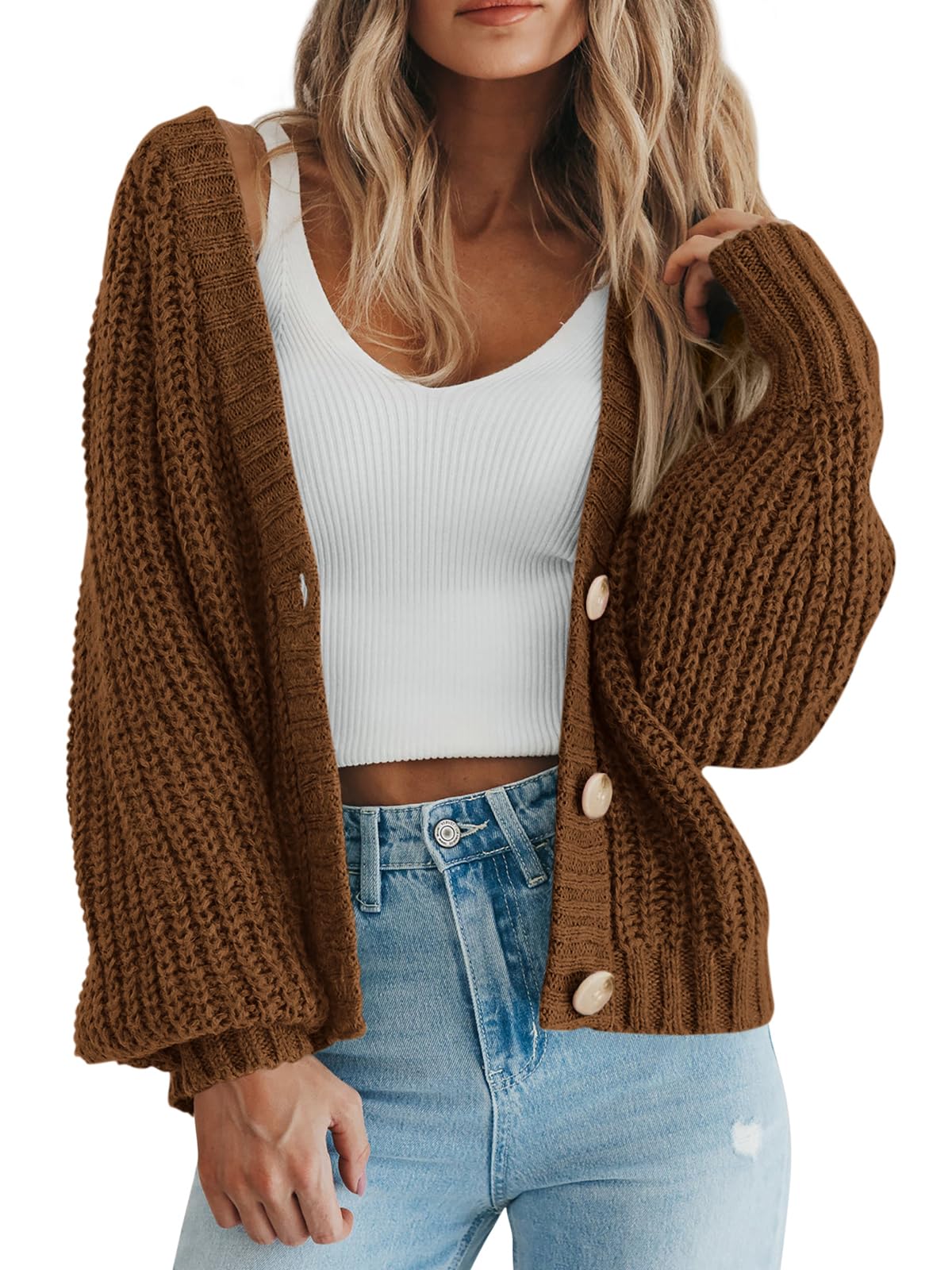 Chunky Knit Button Cardigan