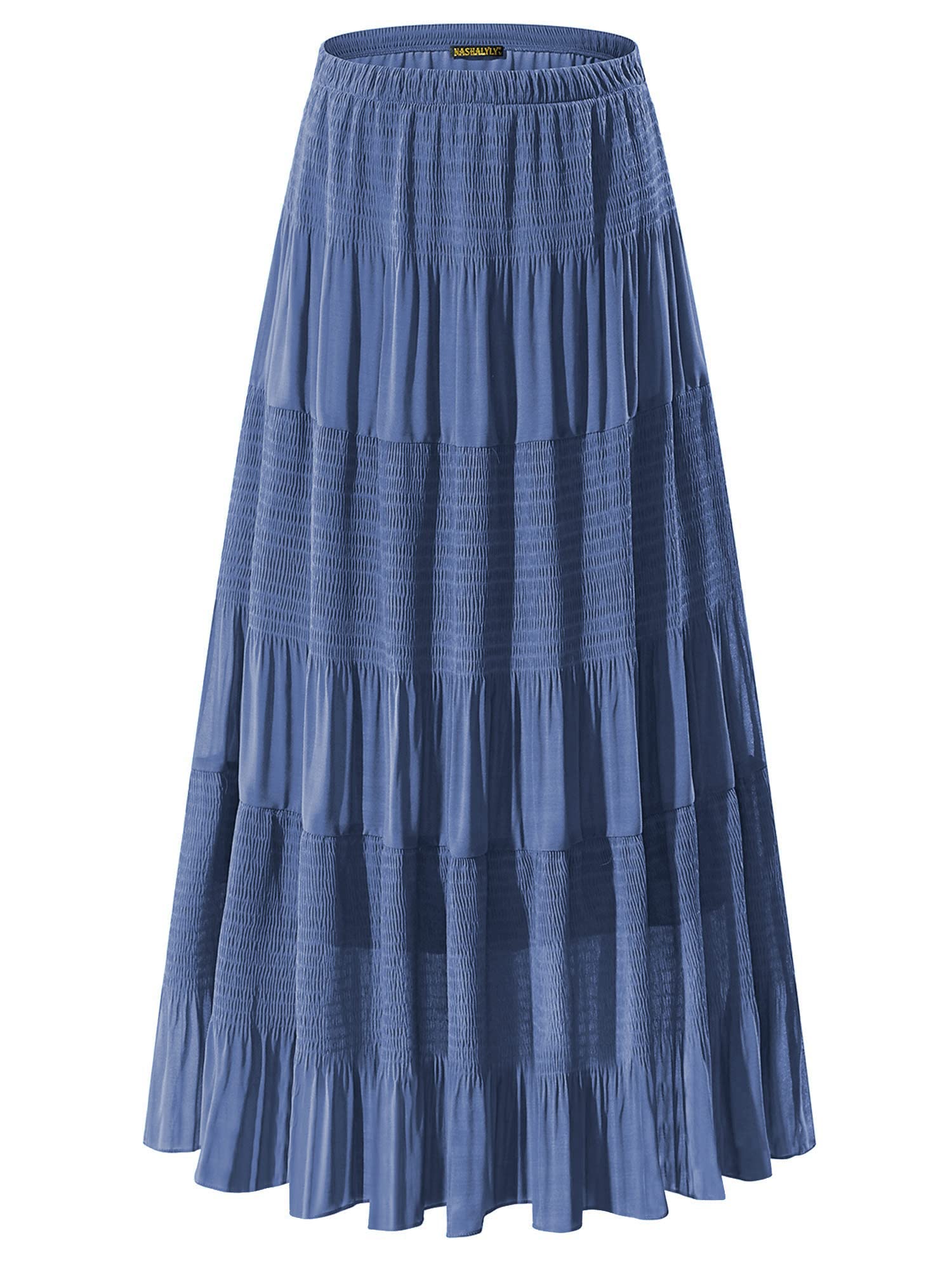 Pleated Chiffon Maxi Skirt