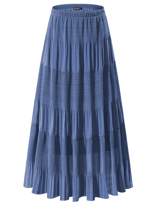 Pleated Chiffon Maxi Skirt