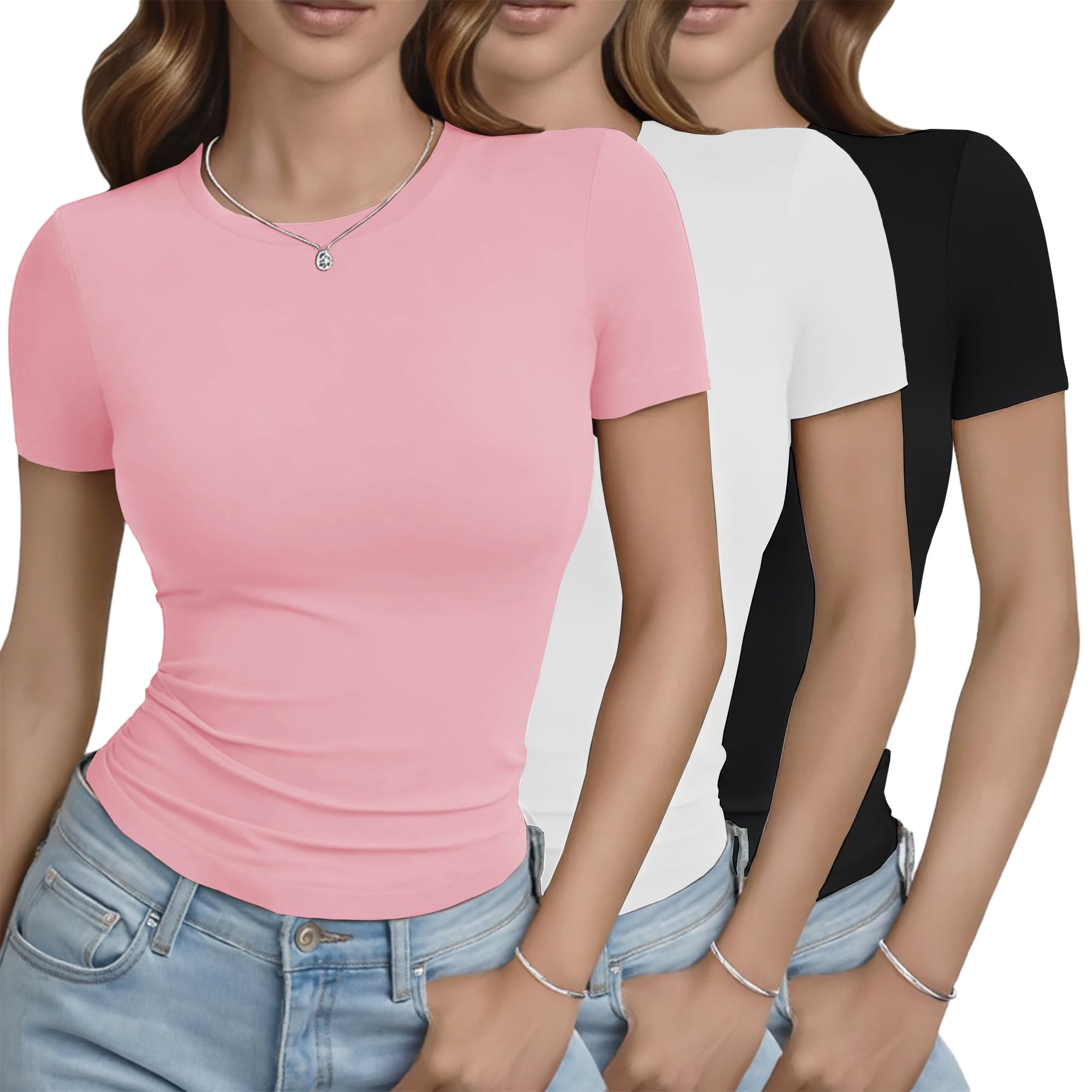 3-Pack Slim Fit Crop Tees