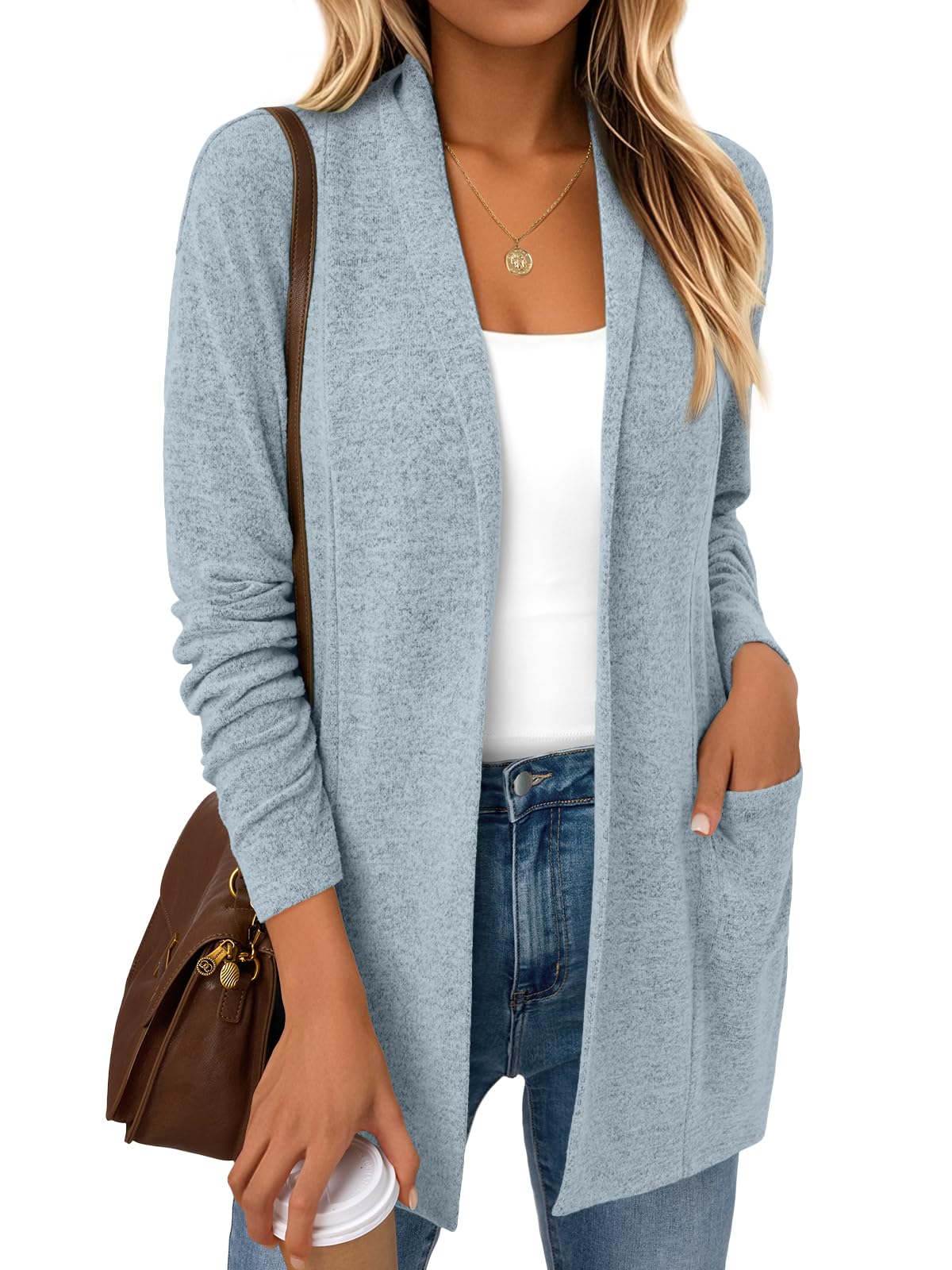 Lightweight Open Front Cardigan