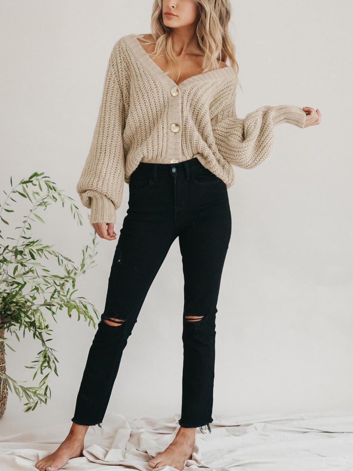 Chunky Knit Button Cardigan