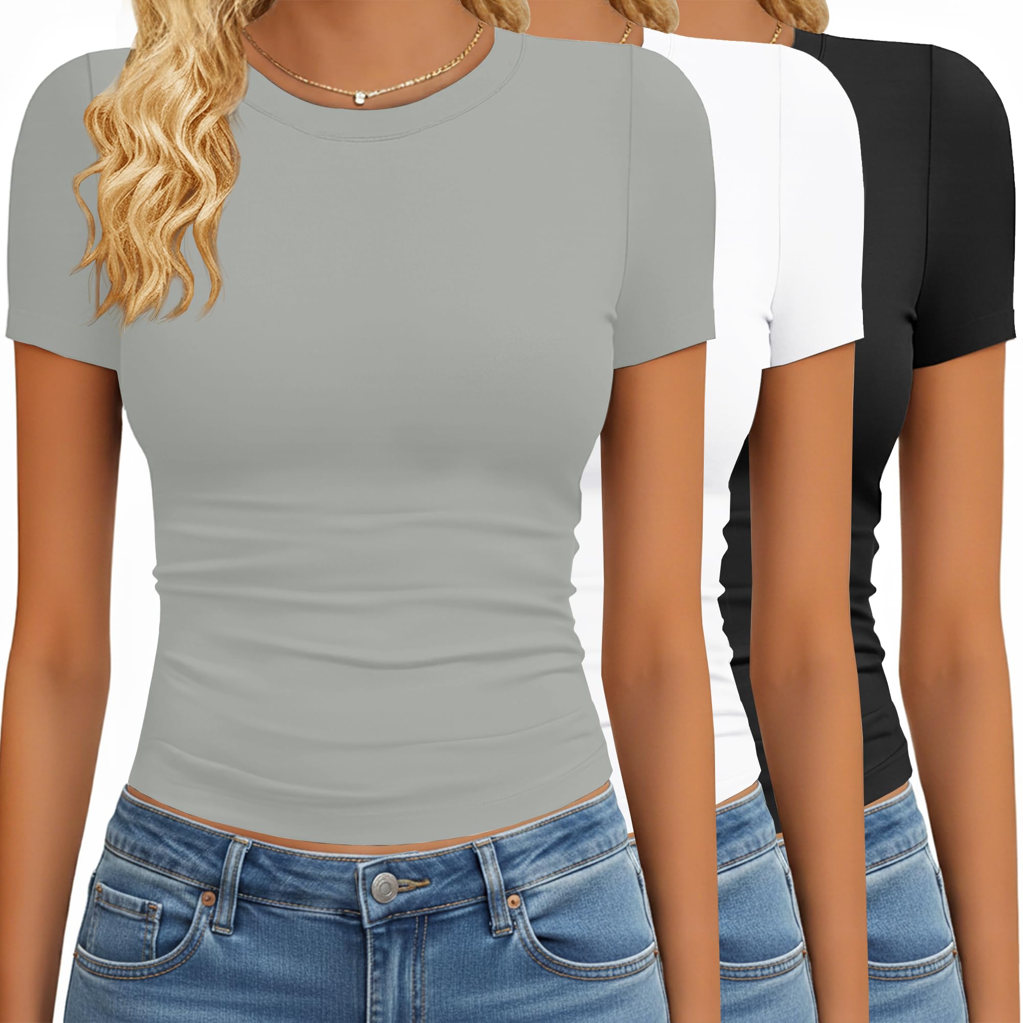 3-Pack Slim Fit Crop Tees