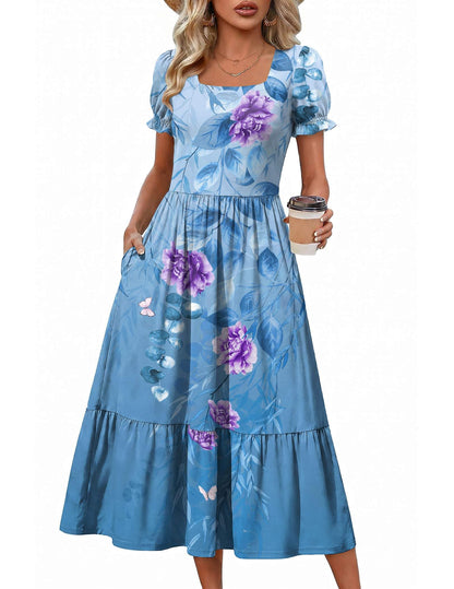 Tiered Flowy Midi Dress