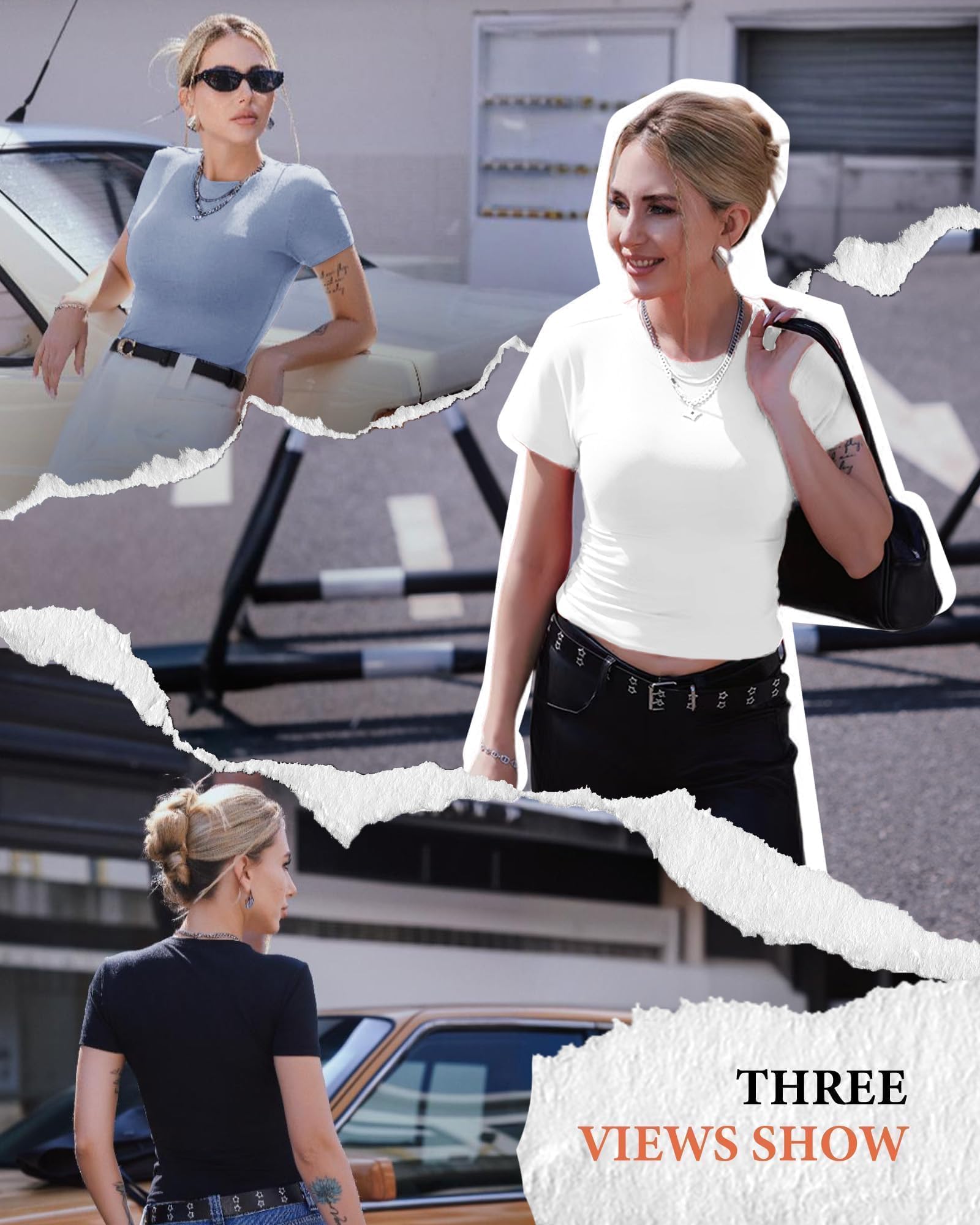 3-Pack Slim Fit Crop Tees