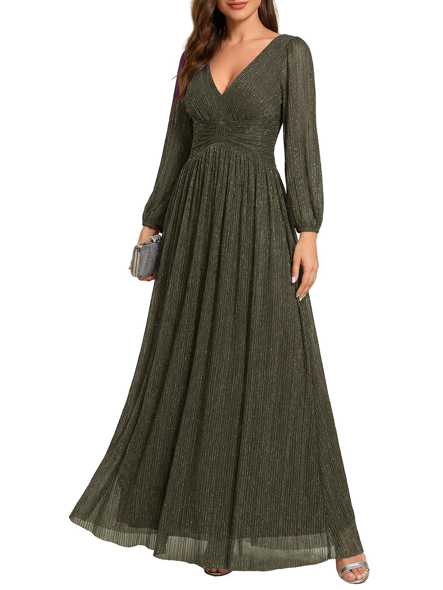 Glitter A-Line Evening Gown