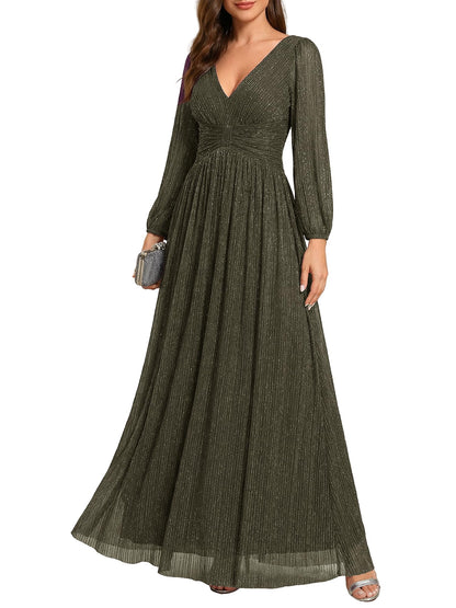 Glitter A-Line Evening Gown
