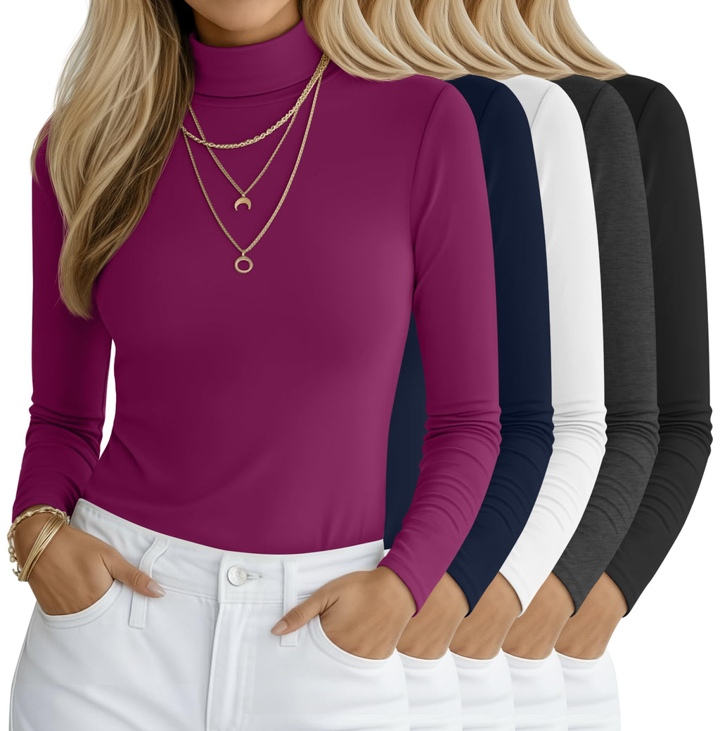 5-Pack Turtleneck Base Layer Tops