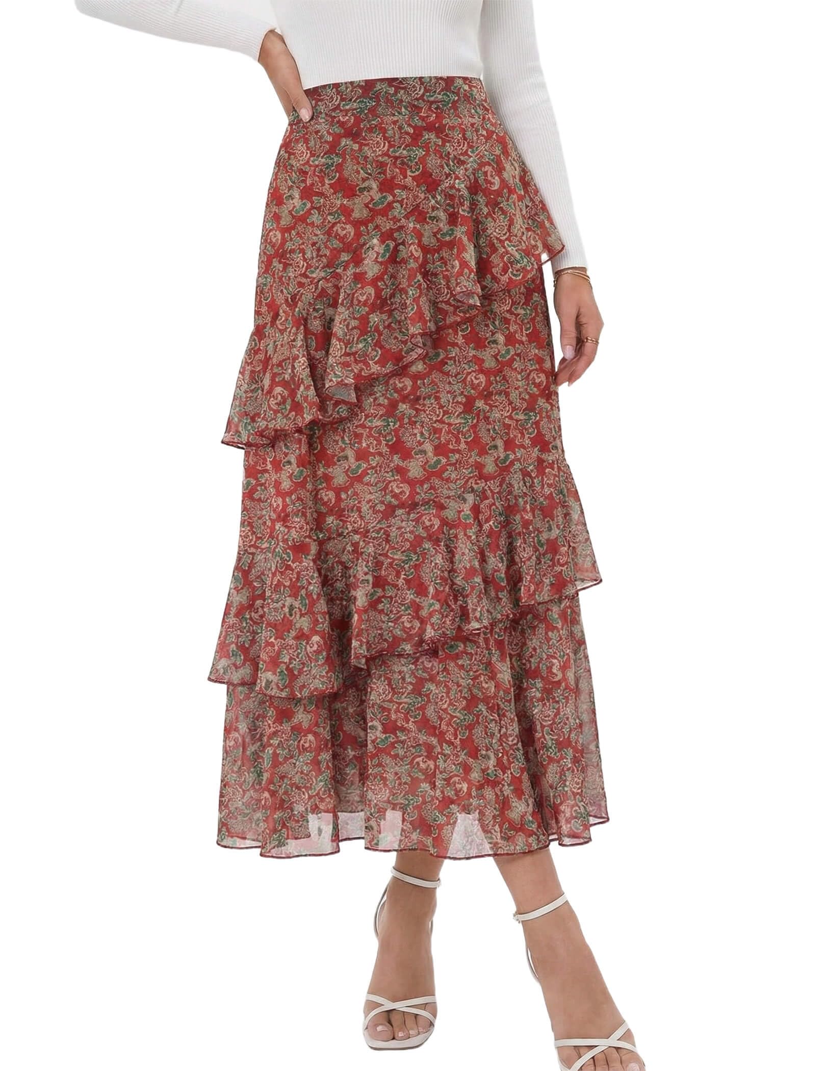 Boho Flowy Maxi Skirt