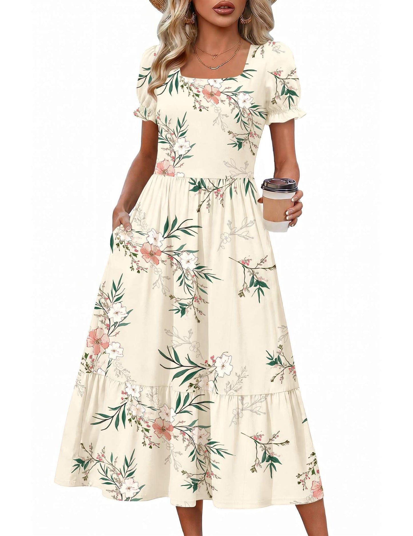 Tiered Flowy Midi Dress