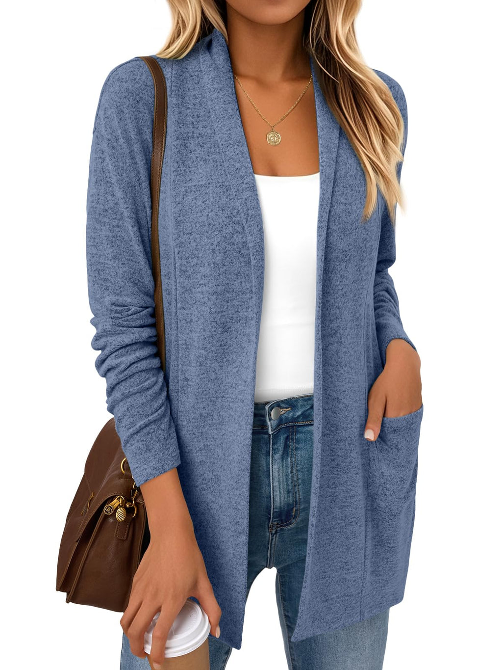 Lightweight Open Front Cardigan