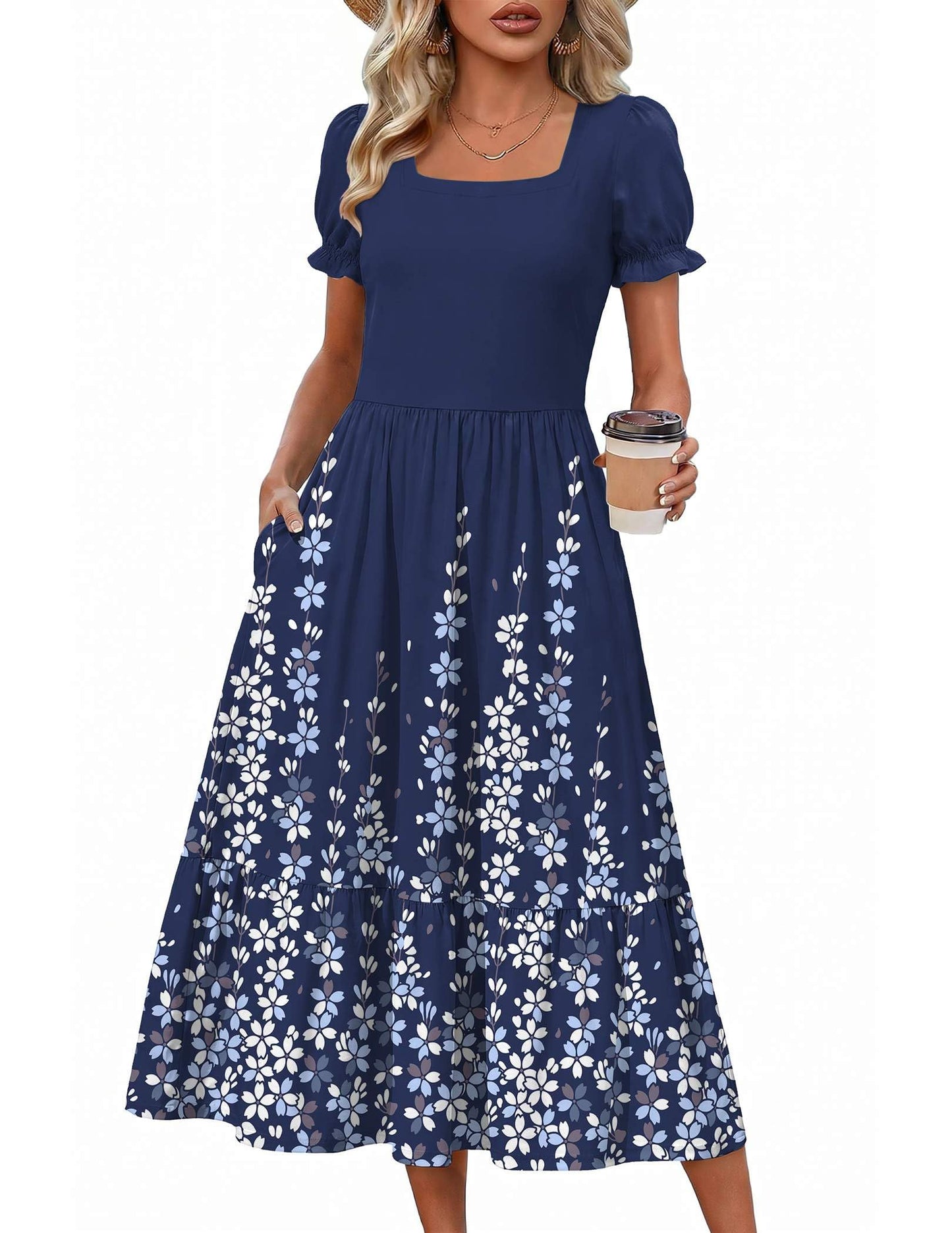 Tiered Flowy Midi Dress