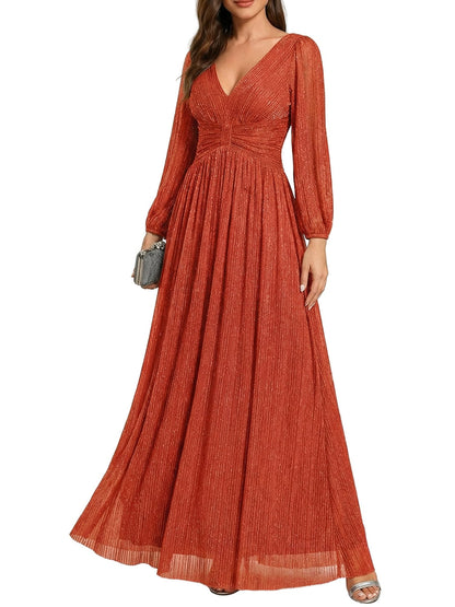 Glitter A-Line Evening Gown