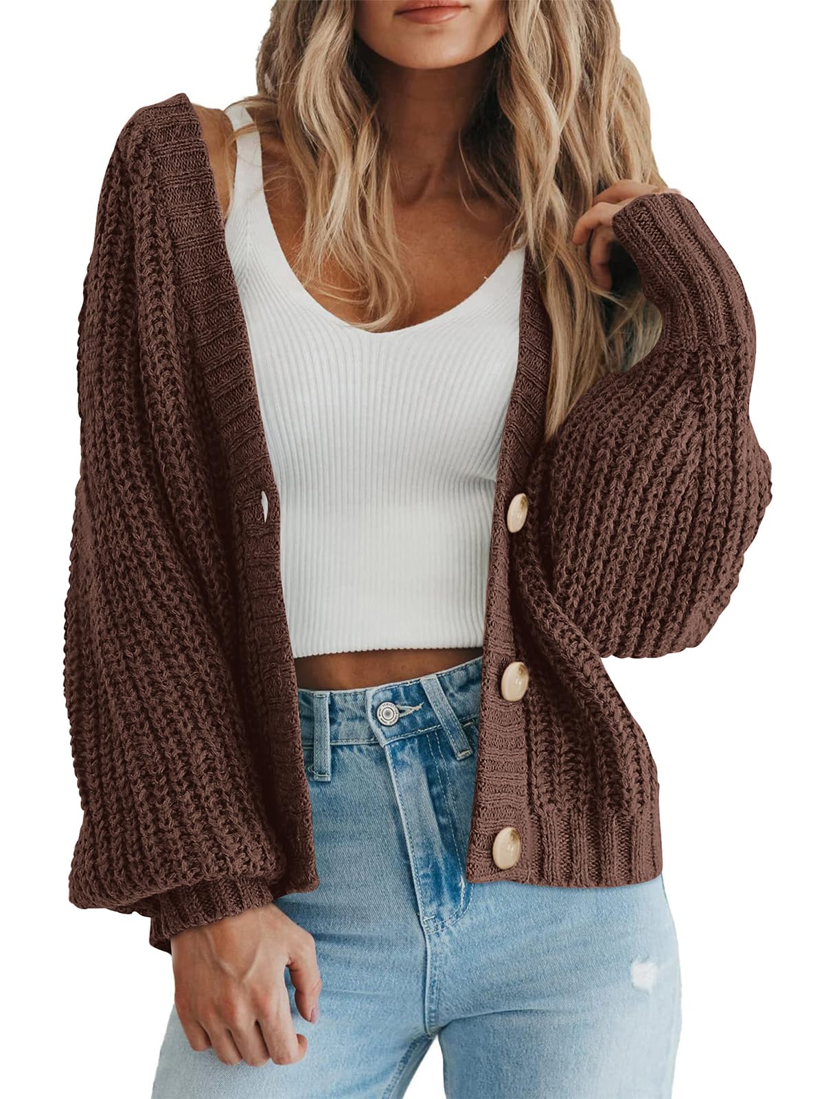 Chunky Knit Button Cardigan