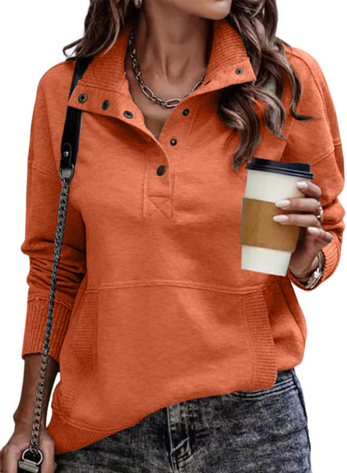 Stand Neck Drawstring Sweatshirt