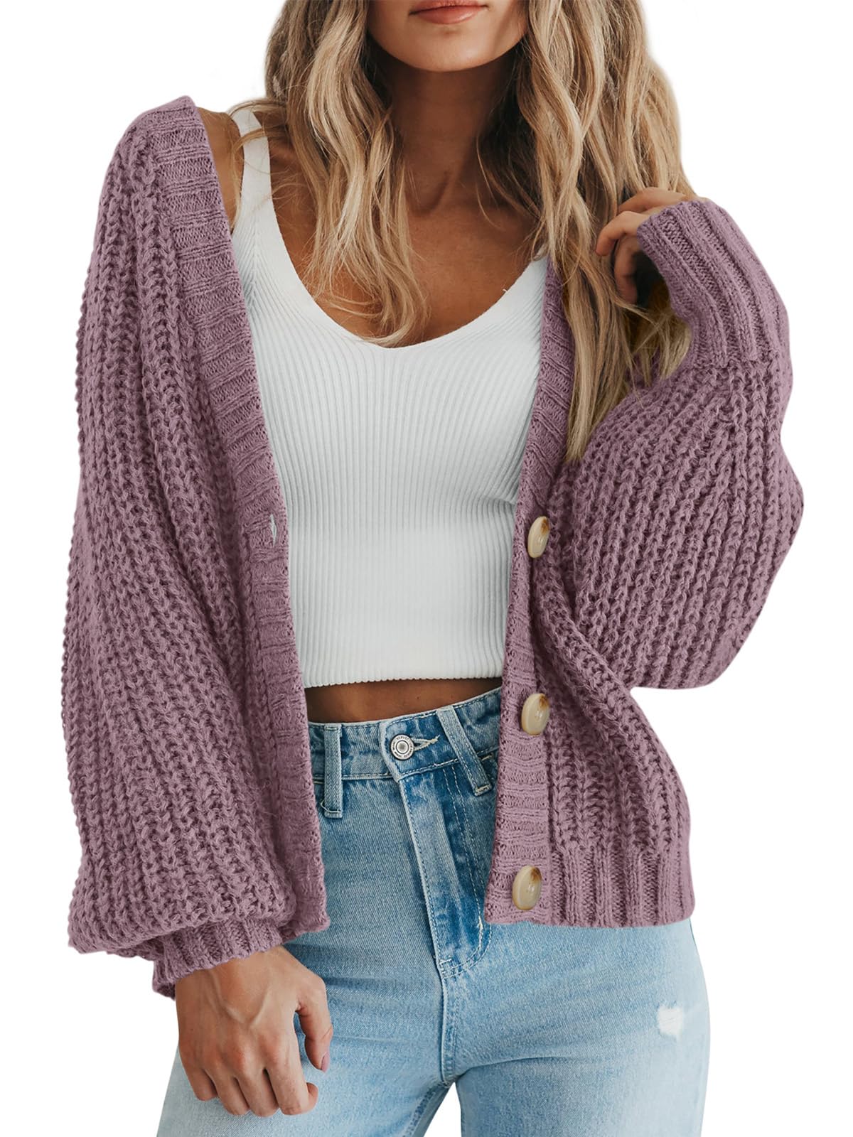 Chunky Knit Button Cardigan