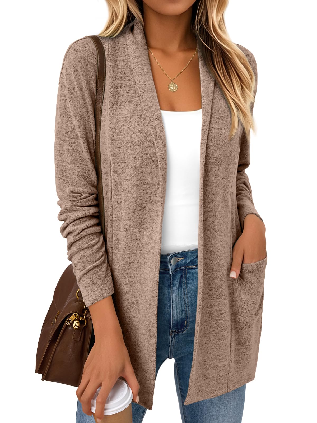 Lightweight Open Front Cardigan