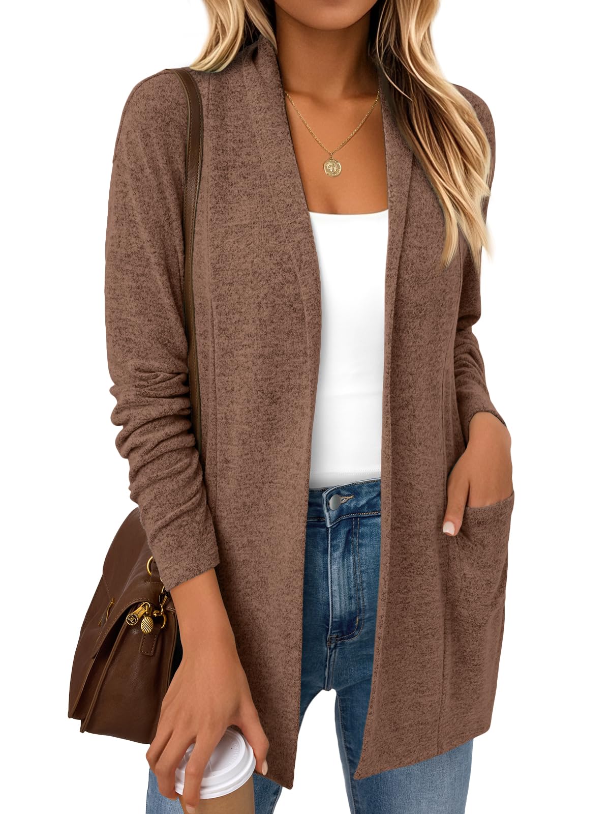 Lightweight Open Front Cardigan