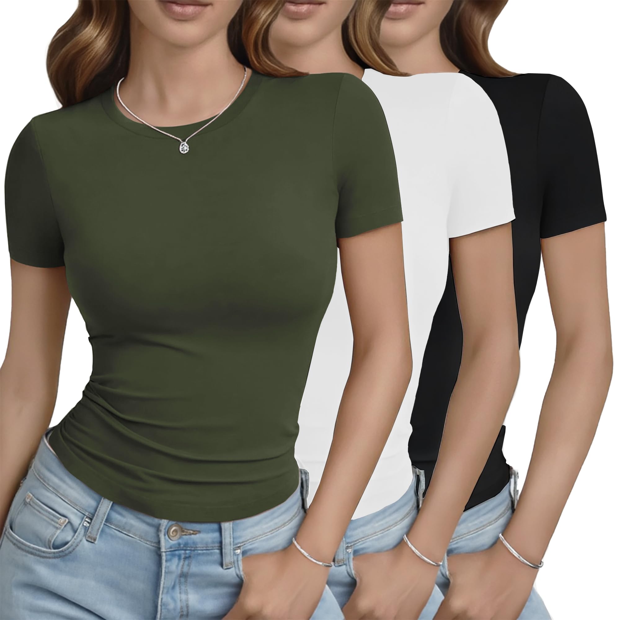 3-Pack Slim Fit Crop Tees