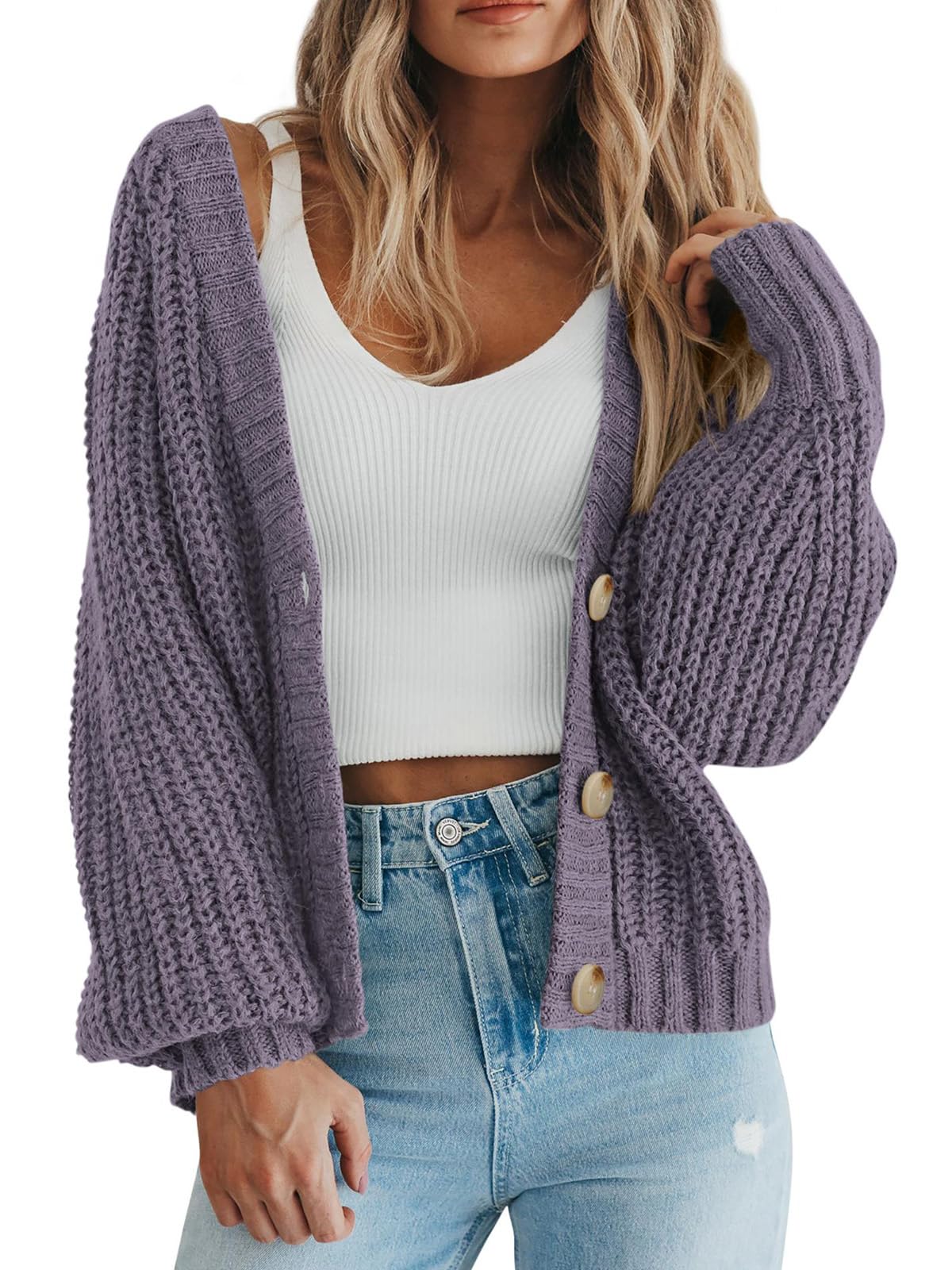 Chunky Knit Button Cardigan