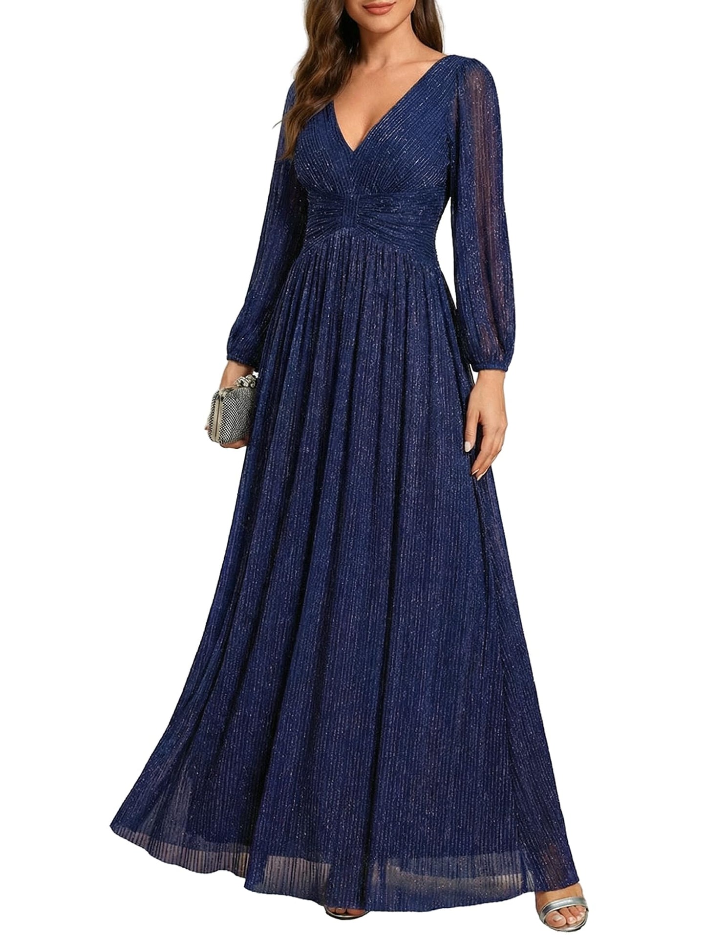 Glitter A-Line Evening Gown