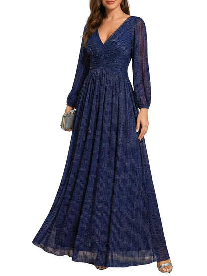 Glitter A-Line Evening Gown