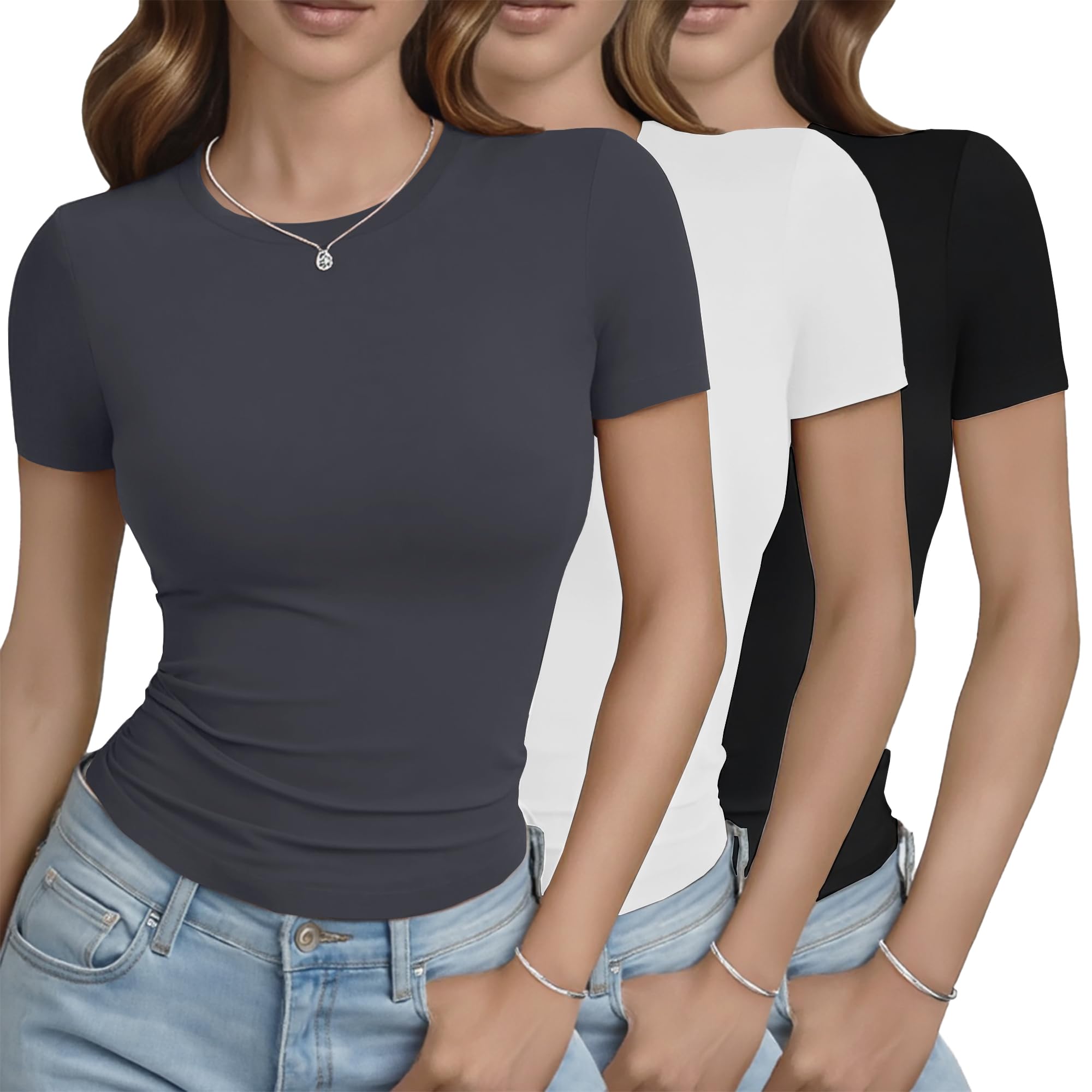 3-Pack Slim Fit Crop Tees