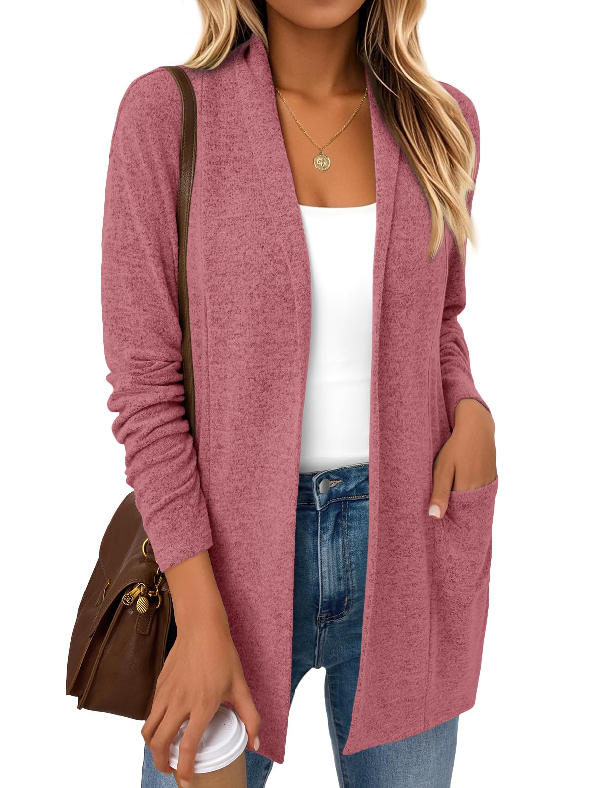 Lightweight Open Front Cardigan