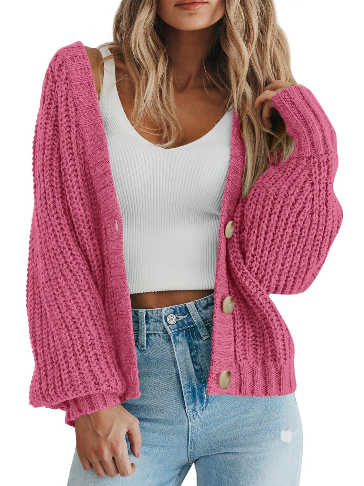 Chunky Knit Button Cardigan